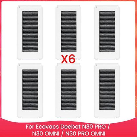 6er-Pack Ersatz-HEPA-Filter für Ecovacs Deebot N30 PRO / N30 OMNI / N30 PRO OMNI Saugroboter (1/5)