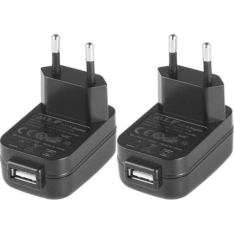 USB Charger 5V 2A 10W AC to DC for IP Cameras, Tablets, MP3 Players, E-Readers, Smartphones, Power Tools (1/2)