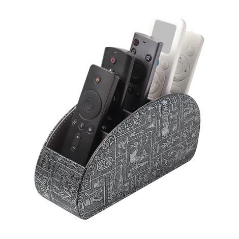 Support pour télécommandes avec 5 poches, Grand support pour télécommandes TV, DVD, 4K Stick et Bluray, Rangement pour télécommandes de stylo, L-Retro Argent (1/3)