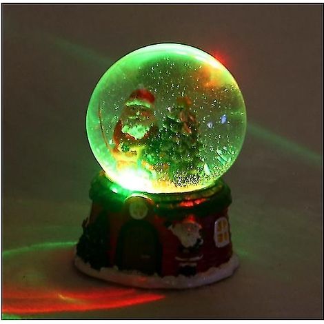 Boîte à musique Père Noël octogonale, décoration de Noël, cadeau de Noël, boule à neige transparente D (1/4)