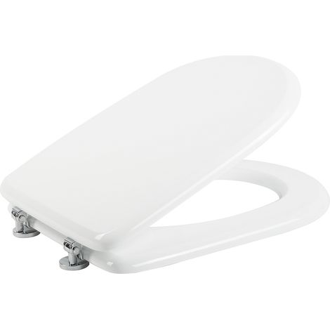 Sedile Wc bianco copriwater copriasse in mdf liscio con coperchio mod. Sintesi 2.0 (1/4)
