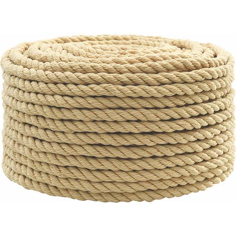 vidaXL Cuerda multiusos 14 mm 25 m Natural PP 1275 kg Carga máx. (1/5)