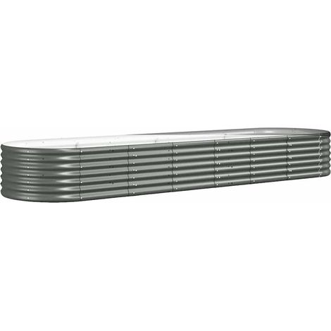 Maison Exclusive - Jardinera arriate acero galvanizado gris 296x8 (1/5)