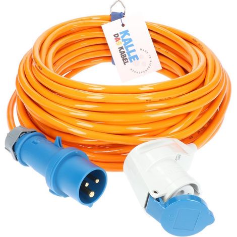 Kalle Verlängerungskabel CEE 230V 16A 2,5mm² Winkel Kompakt Extreme Signal Orange IP44 10 Meter (1/5)