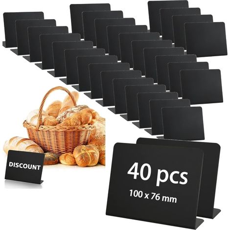 40 mini pizarras de 10 x 7 cm, de plástico, ideales para exhibir precios, bodas, fiestas y panaderías. (1/5)
