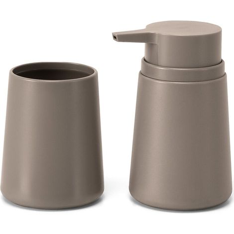 Set accessori bagno con dispenser e portaspazzolini totora design tondo Pop (1/5)