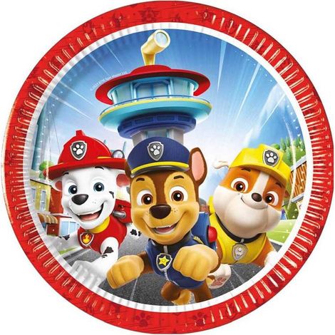 Piatti di carta Paw Patrol da 20 cm, 8 pezzi.