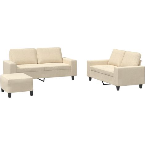 Maison Exclusive - Set di Divani 3 pz Crema in Tessuto