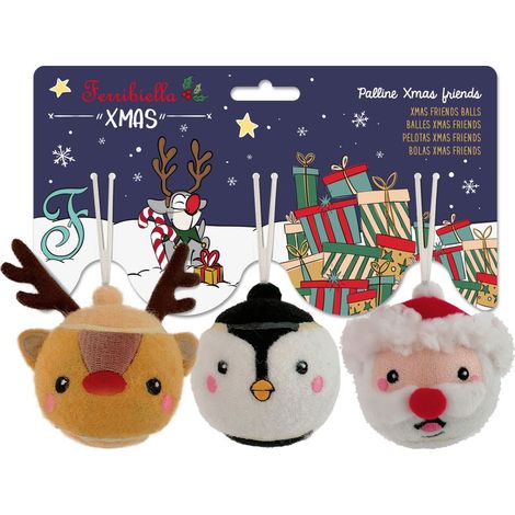 Palline di Natale modello Xmas friends per cani e gatti