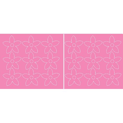 Stickers muraux fleurs, 18 pièces, rose brillant
