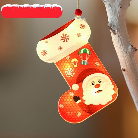 Guirlande Lumineuse De Noël - Rideau Lumineux À Accrocher Pour Fenêtre Ou Arbre De Noël - Modèles Flocon De Neige Clochette Renne Père Noël Bonhomme De Neige - Fonctionne Sur Piles LR44 - 1 Pièce (1/3)