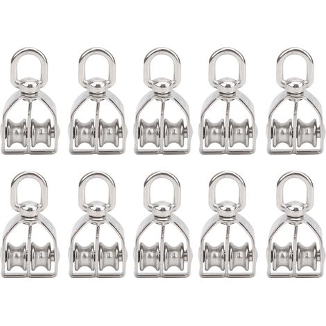 10 M15 Poulies en Acier Inoxydable, Double Roue de Levage Lourde, Bloc de Traction pour Corde (1/5)