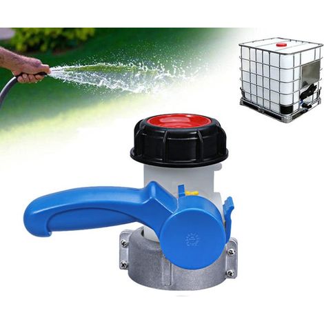 Adattatore per valvola a farfalla, adatto per serbatoi di acqua piovana e serbatoi di stoccaggio IBC (75 mm). (1/4)