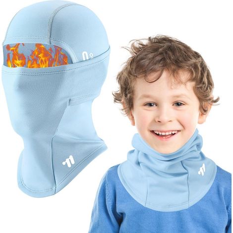 Kinder Sturmhaube Winter Winddicht Thermo Fleece Warm für Jungen Mädchen 6-12 Jahre Blau (1/5)