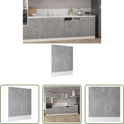 Spülmaschine schützen - Geschirrspülerblende Lyon Betongrau 59,5x3x67 cm Holzwerkstoff (1/5)