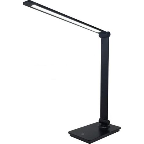 Lampe de bureau LED noire à intensité réglable (3 niveaux) via USB, lumière blanche, lampe de protection oculaire pour maquillage des cils et maquillage permanent (1/5)