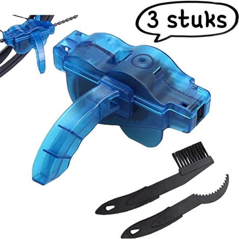 nettoyeur de chaîne de vélo lot de 3 pièces nettoyage facile des pièces de vélo avec brosse kit plateau et brosse couleurs assorties (1/5)