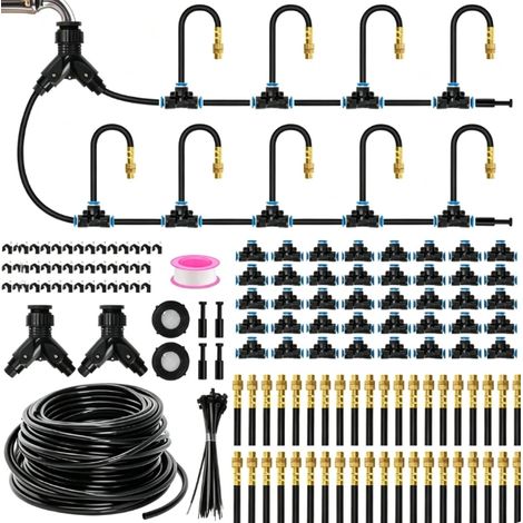 Kit irrigation goutte à goutte 60m raccord rapide système arrosage automatique jardin serre pelouse plantes en pot (1/5)