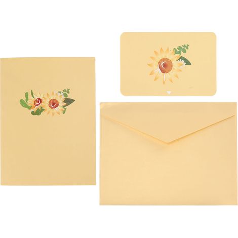 Carte de vœux tournesol 3D pliable réutilisable, carte fleurie raffinée pour la Saint-Valentin (1/5)