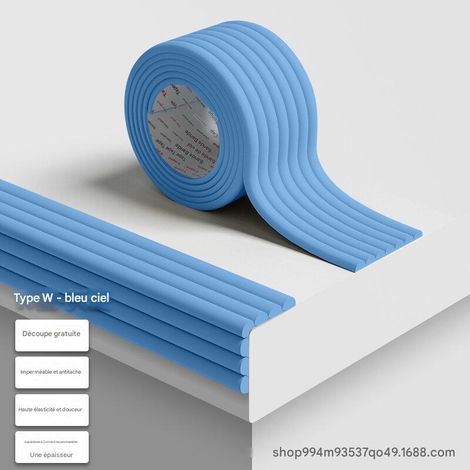 Bandes de sécurité enfant - Autocollants de sécurité pour la maison - Forme en W - Bleu ciel, 2 m (1/5)