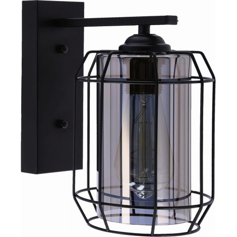 Applique Candellux Jonera nera vetro fumé E27 40W 1L (1/4)