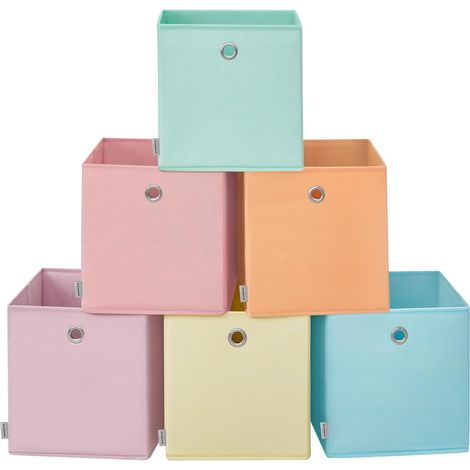 Lot de 6 Boîte de Rangement, Pliable, Tissu, 30 x 30 x 30 cm, Panier, Étagère Cubique, Organisateur (1/5)