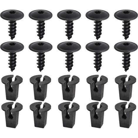 SHINING HOUSE Auto-Befestigungsclip-Set, 20 Stück Blechschutzschrauben, universelle Auto-Clips, Auto-Kotflügel, Kotflügelschrauben unter der Motorhaube, Metall-Stoßstangenschutz-Befestigungen (1/5)