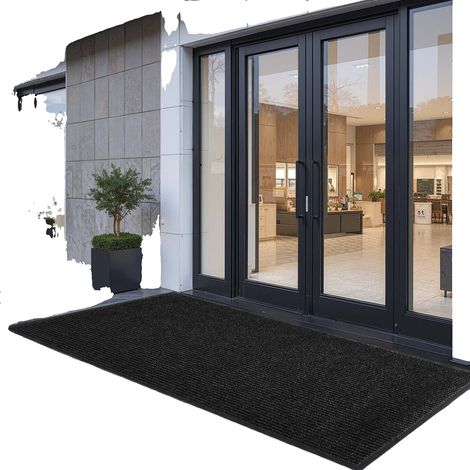 Tapis de porte VEVOR, 1524 x 914 mm, commercial intérieur/extérieur, dos PVC, lavable, 2438 x 1219 mm, gris foncé-b, 2438x1219 mm (1/2)