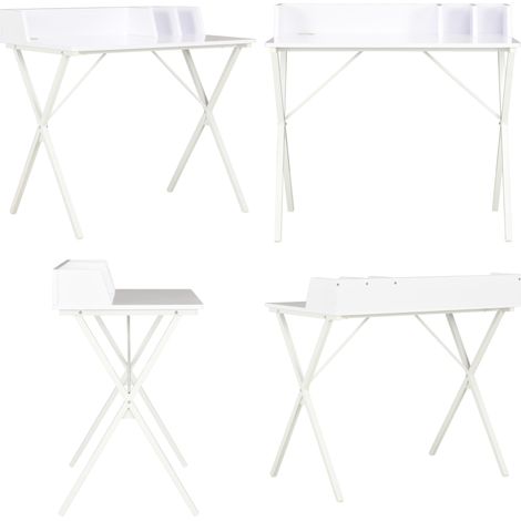 Bureau Blanc 80x50x84 cm - Bureau D'angle - Bureau Blanc - Bureau Compact - Bureau Ergonomique - Meuble De Bureau - Home & Living