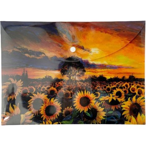 Cartella portadocumenti formato A4 con girasoli in PP