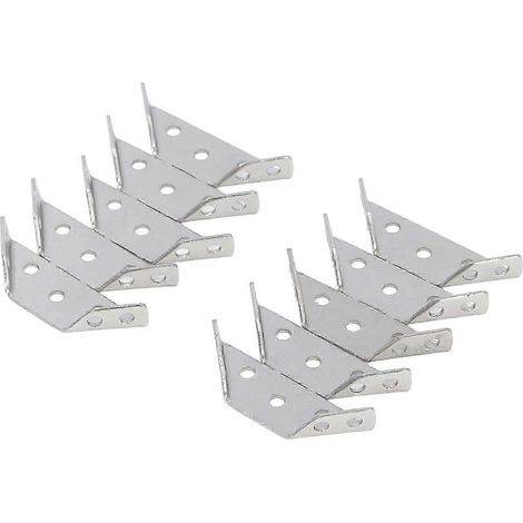 10 équerres d'angle triangulaires multifonctionnelles en acier inoxydable, fixations multi-angles, supports d'étagères, connecteurs avec 70 vis. (1/5)