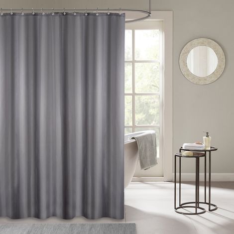 Polyester Waterproof Shower Curtain Delivery Ring Set Shower Curtain Bathroom Divider Curtain - Grey, 180180cm, 1pc (1/4)