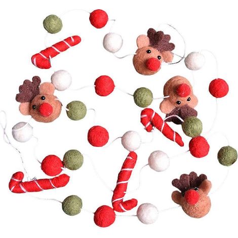 guirlande de décorations de Noël en feutre de laine, ornement à suspendre au sapin, cadeau de fête-6x3cm (1/3)