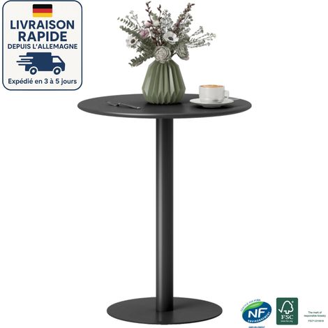 Table Ronde Noir Loisirs Table à Manger Scandinave Balcon Petite Table Ronde(Ø60 x 72 cm) (1/5)