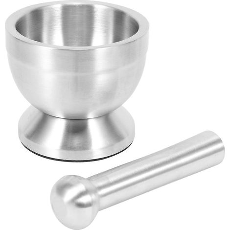Acier inoxydable mortier pilon ensemble garlic spice moulin cuisine outil (1/5)