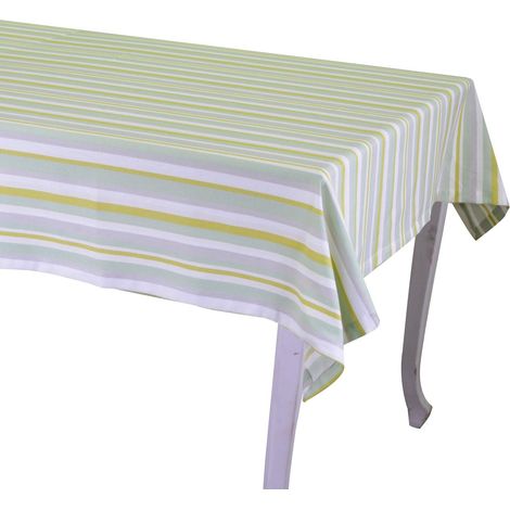 Tovaglia stripe verde tinto in filo cm140x240 (1/2)
