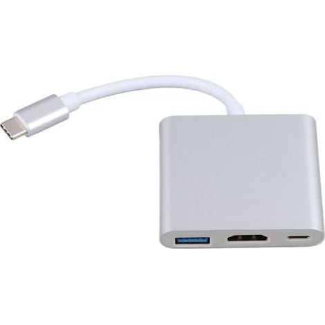 Hub 3-en-1 Type-C, adaptateur multiport USB-C vers HDMI, compatible avec la sortie vidéo ultra haute définition 4K et le port de charge rapide USB-C PD, port de transmission haute vitesse USB 3.0, P1 (1/4)