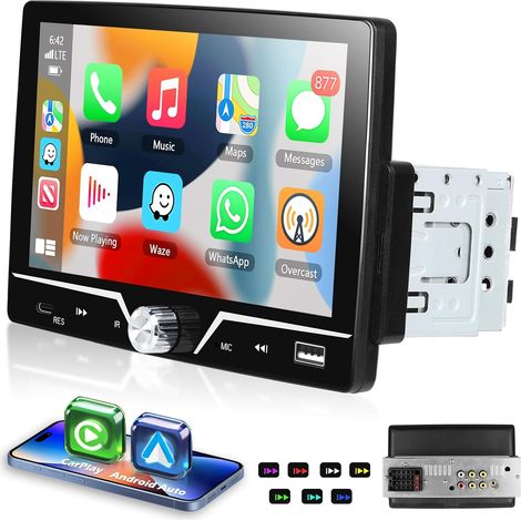 1 Din Stéréo Type-C Bluetooth 5.0, 7 Pouces Écran Tactile Poste Radio Voiture Autoradio Mirror Link FM USB AUX Chargement SWC 7 Color Backlight + Caméra de Recul (1/5)