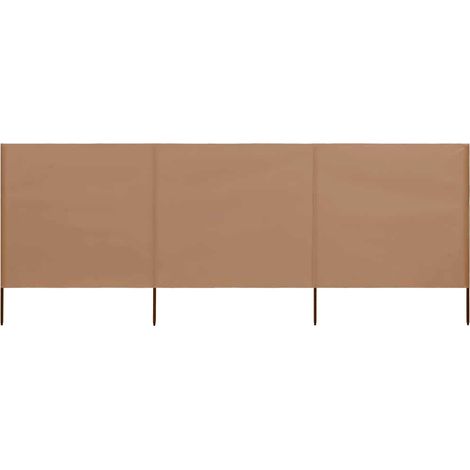3-teiliges Windschutzgewebe 400 x 80 cm Taupe