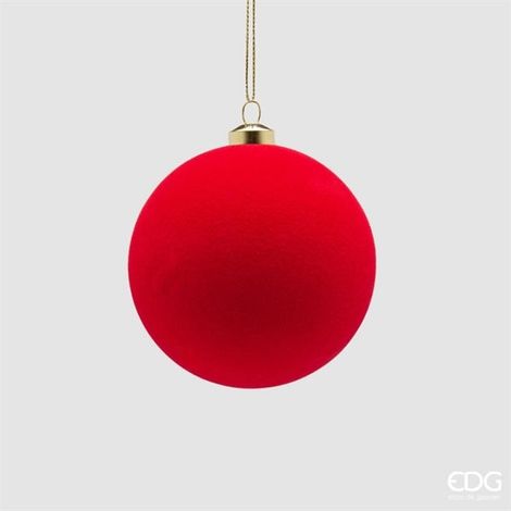 EDG Enzo De Gasperi Palline di Natale in Velluto Rosse Ø8 cm – Set 8 Pezzi (1/2)