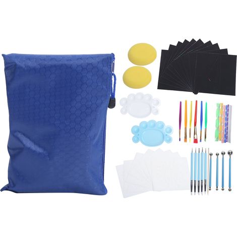 Dotting Tools Multifunctional Mandala Rock Painting Kit with Waterproof Bag for Watercolor Gouaching Oil Painting (1/5)