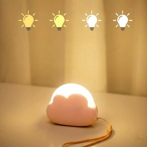 Luz nocturna LED recargable portátil para niños，lámpara pequeña para bebés，luz nocturna USB，luz nocturna regulable，azul (1/5)
