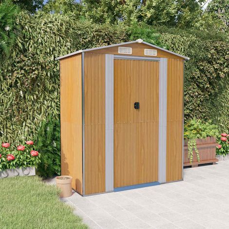 Abri de jardin-Remise Cabane pour outils Marron clair 192x108x223 cm Métal galvanisé (1/5)