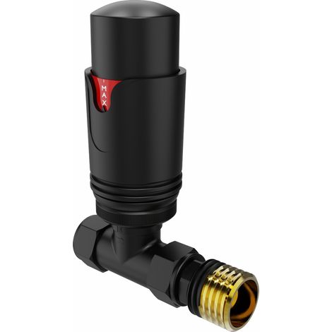 NRG Standard Black Straight Thermostatic Radiator Valve Central Heating (1/3)