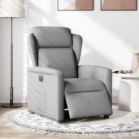 Maison Exclusive - Relaxsessel Elektrisch Hellgrau Stoff