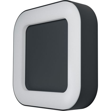 plafonnier/applique LED extérieur carré gris foncé en aluminium, économe en énergie, protection IP44, pour terrasse et balcon (1/5)