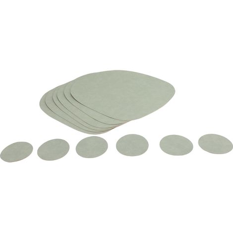 Set Dessous de Verre PU Cuir Double Face Rond – Antidérapant Table Salle à Manger Lavable 6 Sous Verres Intérieur Extérieur, Vert Clair Beige (1/4)