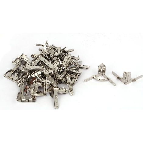 50 Stück Baumarkt Schmuck Wein Kasten Holzkoffer 90 Grad Stützfeder Eisenwaren Scharnier Argent (1/3)