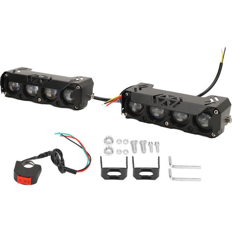 Projecteur LED pour moto, étanche IP67, flux lumineux 4000 lumens, ultra-lumineux, 30 W, feu auxiliaire de conduite LED avec 2 supports (1/5)