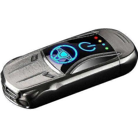 Briquet électrique à double arc, rechargeable par USB, avec capteur d'empreintes digitales, forme de voiture de sport (1/5)